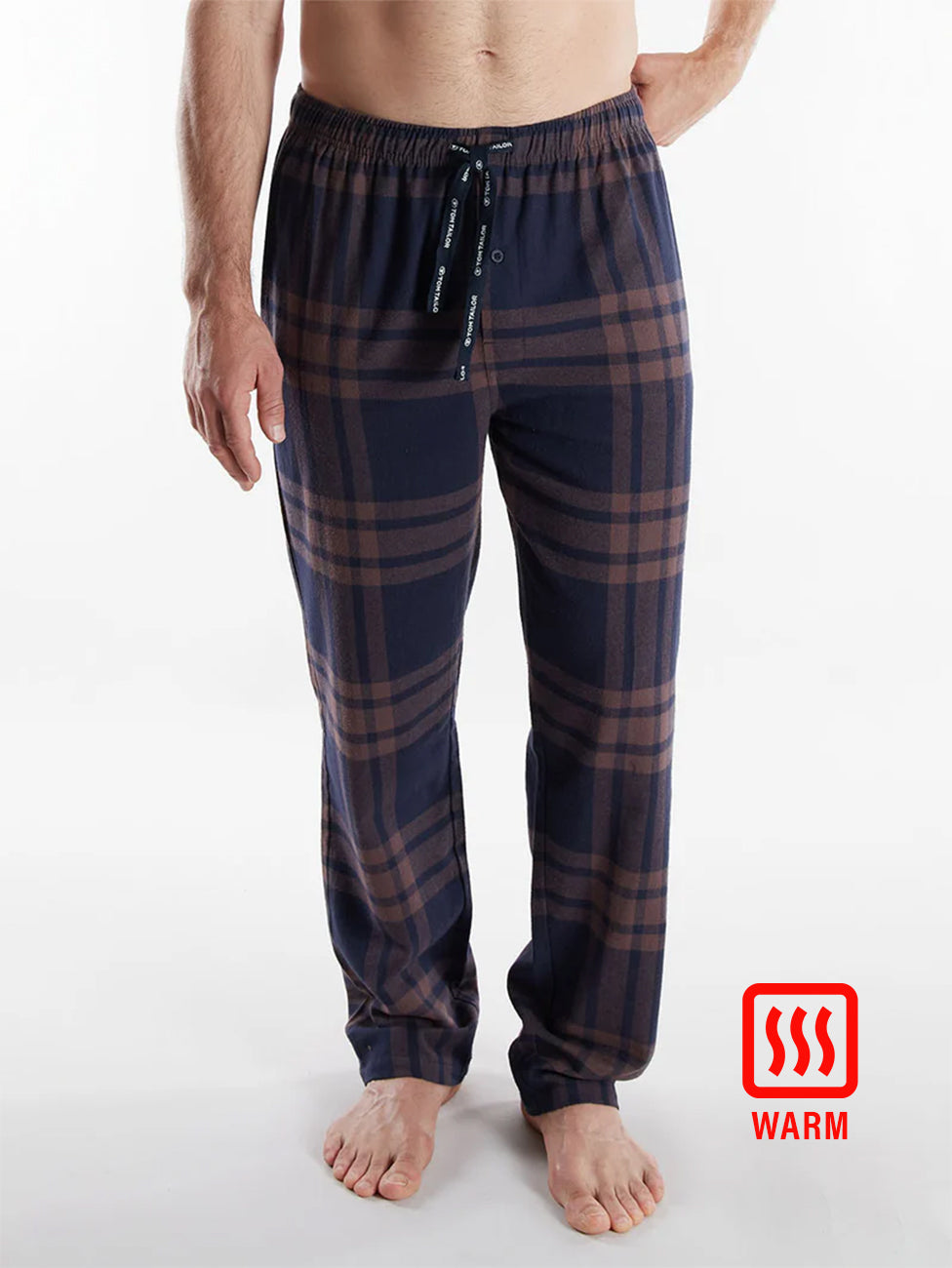 Tom Tailor Dark Brown Flannel Checkered Pants