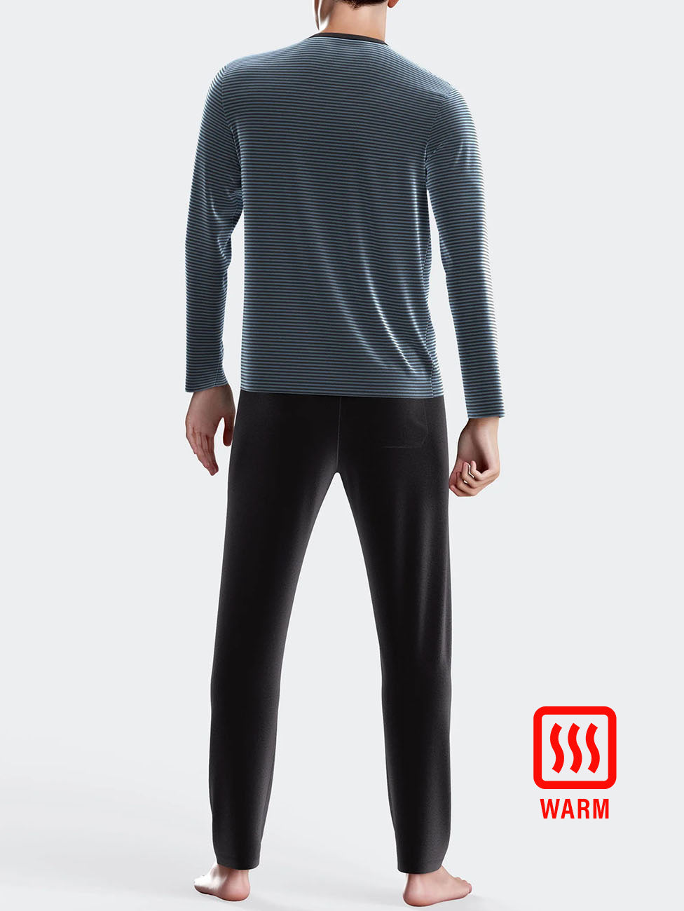 Impetus Men's Striped Thermal Velour Pyjama