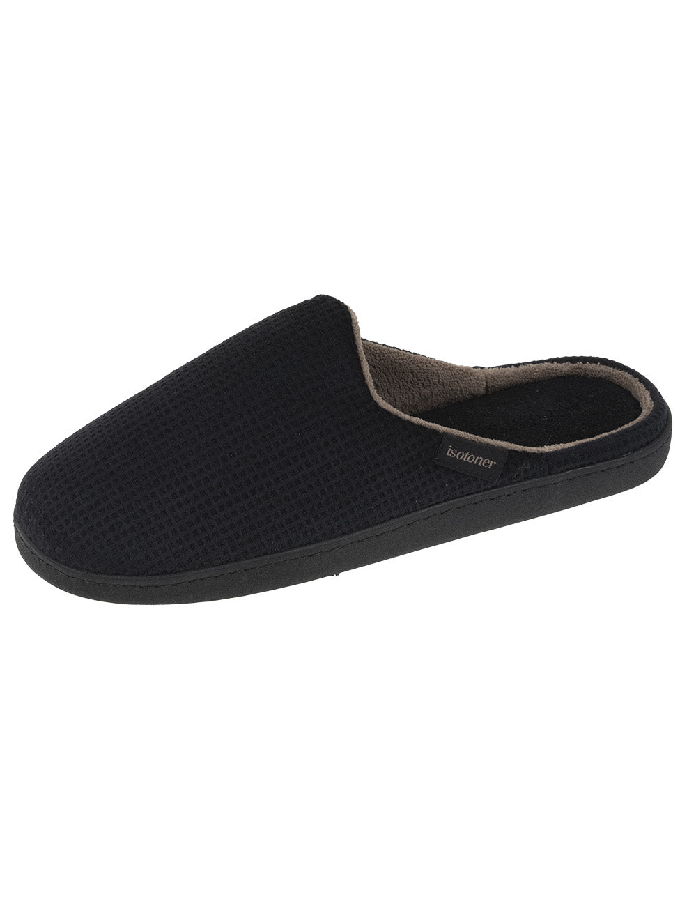 Isotoner Black Men's Ergonomic Mule Slippers