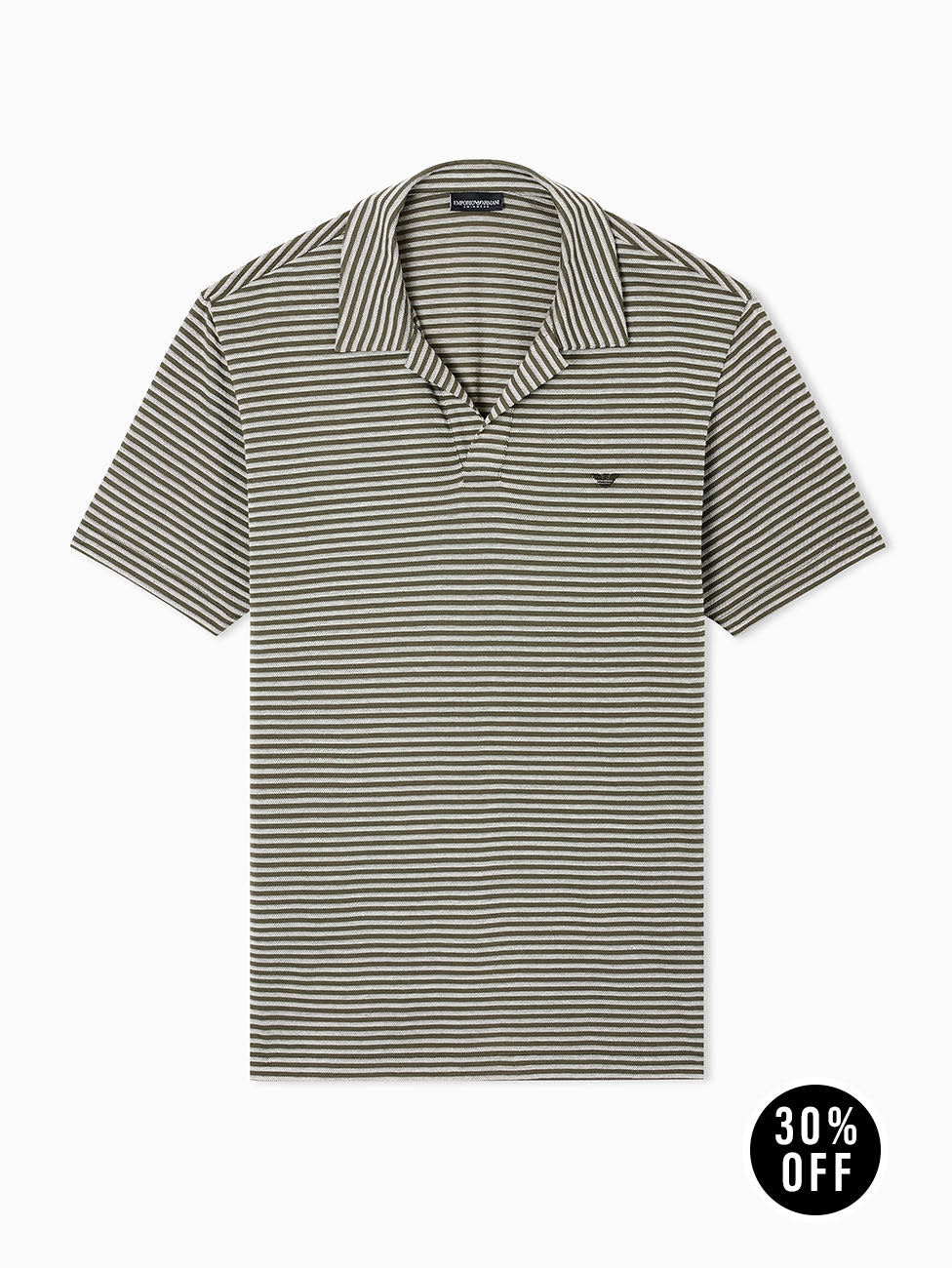 Emporio Armani Striped Knit Polo T-Shirt