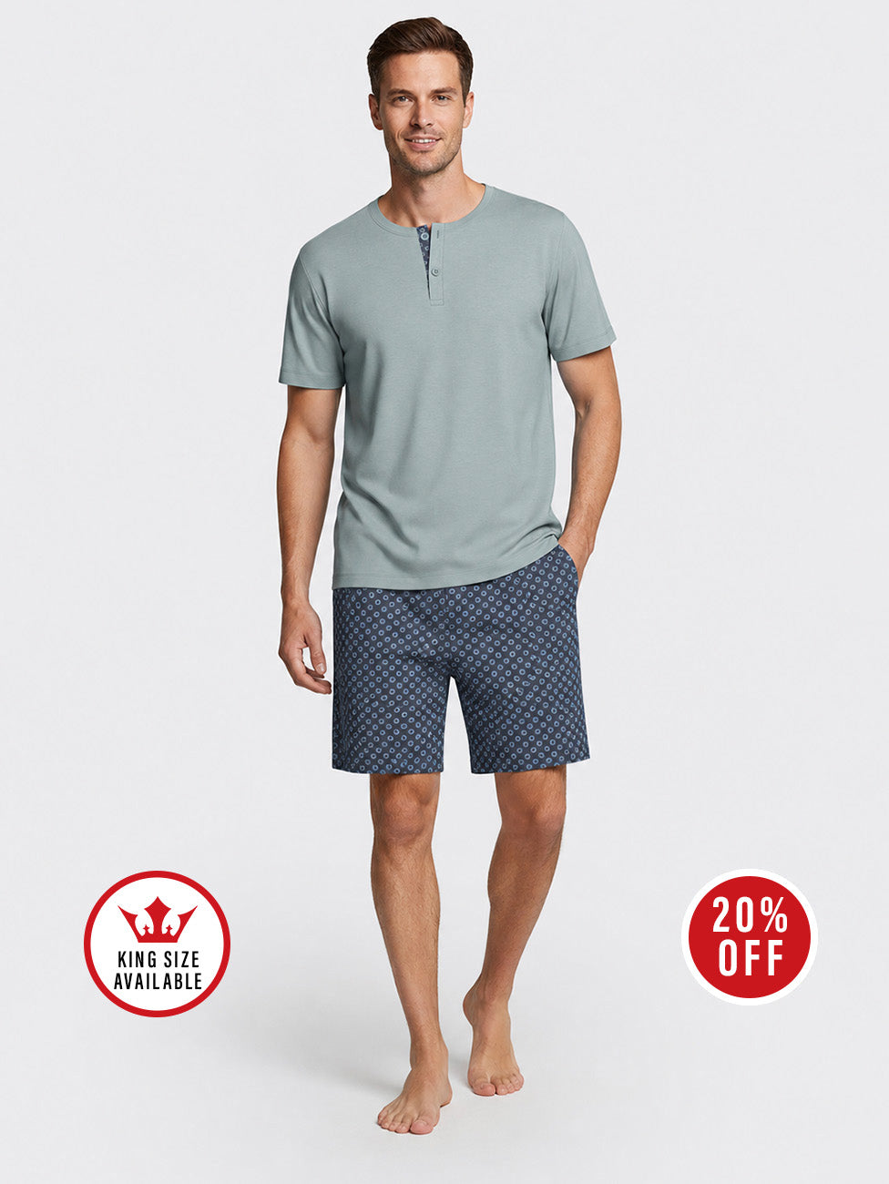 Impetus Grey Cotton Modal Short Pyjamas