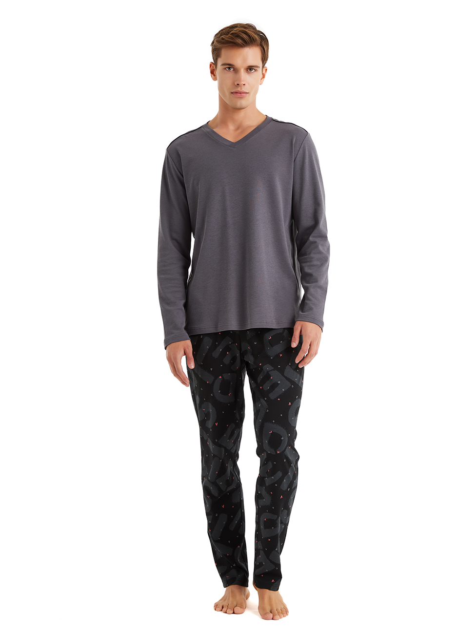 Blackspade Anthracite Patterned Men's Pyjama Set