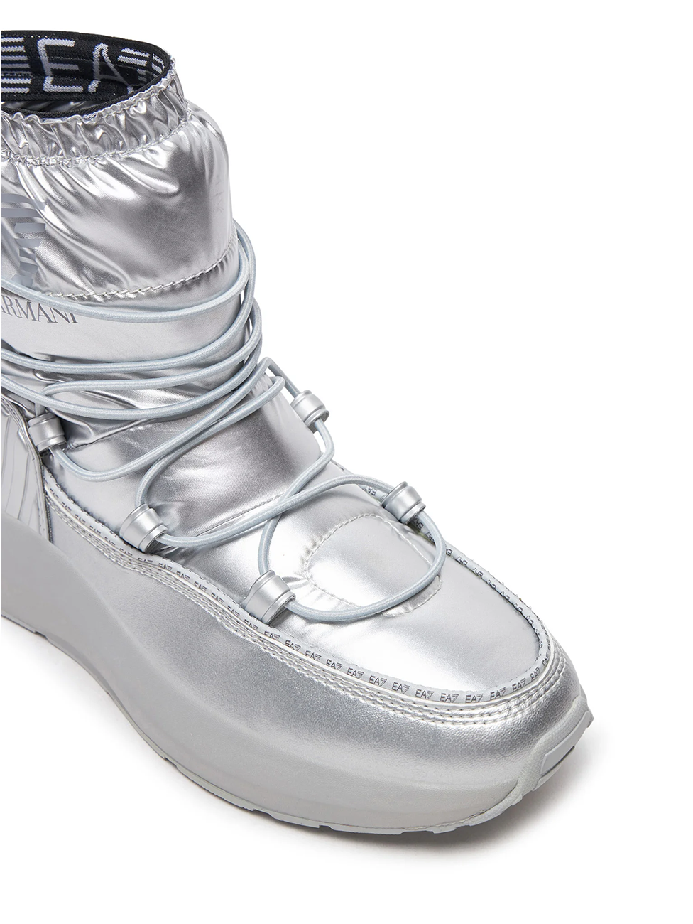 EA7 High Lace Silver Snow Boots