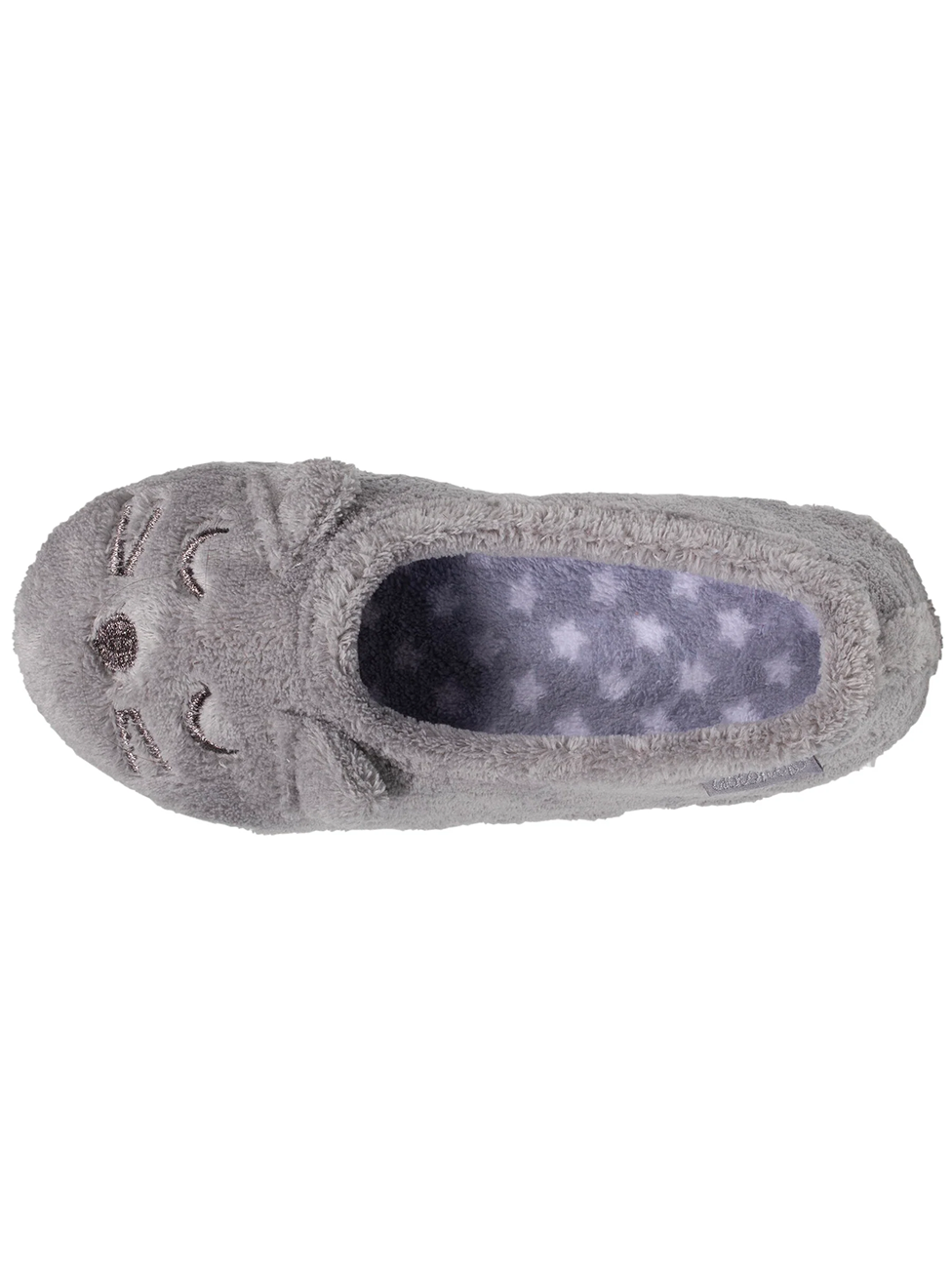 Isotoner Women's 3D Gray Cat Ballerina Slippers