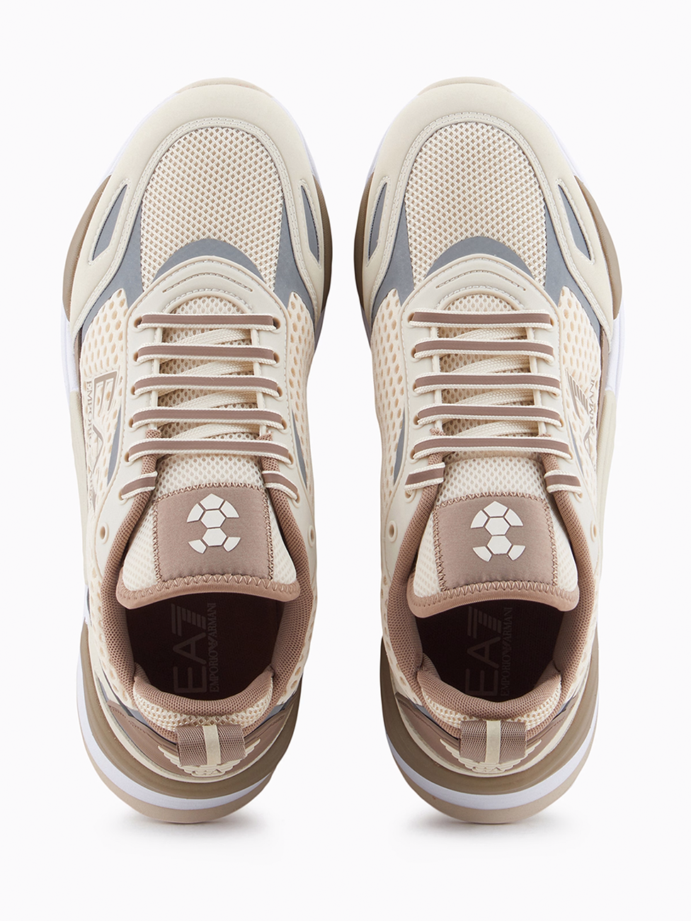 EA7 Beige Ace Runner Mesh Sneakers