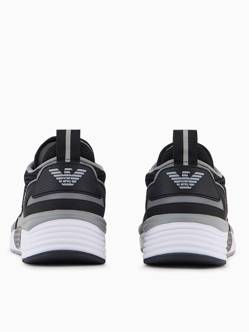 EA7 Black & Silver Ace Runner Mesh Sneakers