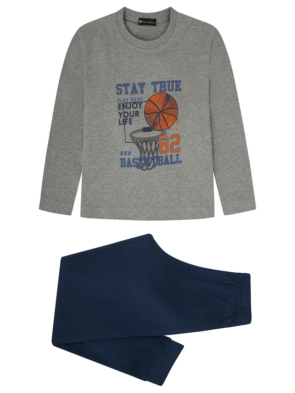 Punto Blanco Cotton Kids Pyjama With Basketball Print