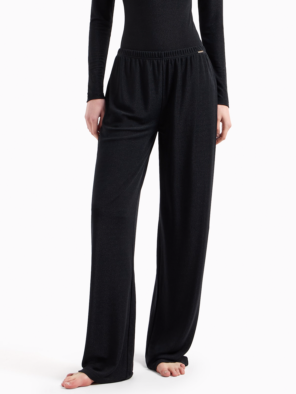 Emporio Armani Loose-Fit Lurex-Knit Women's Trousers