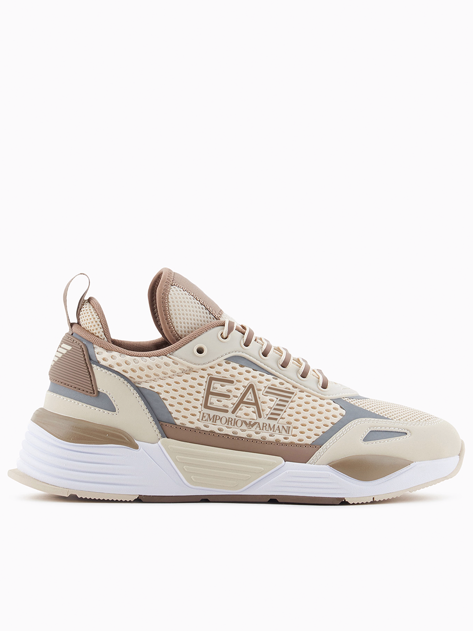 EA7 Beige Ace Runner Mesh Sneakers