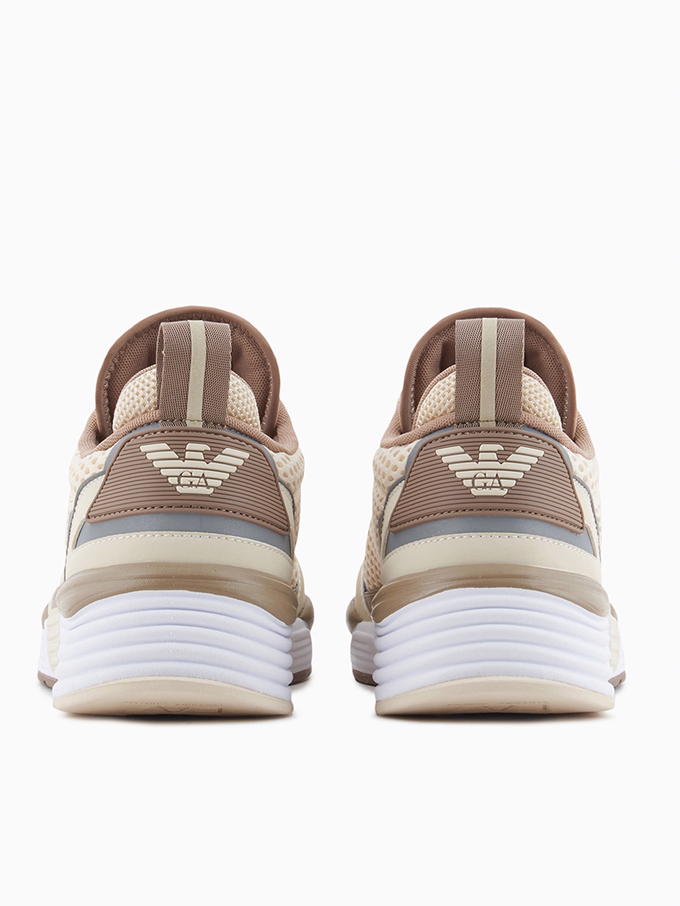 EA7 Beige Ace Runner Mesh Sneakers