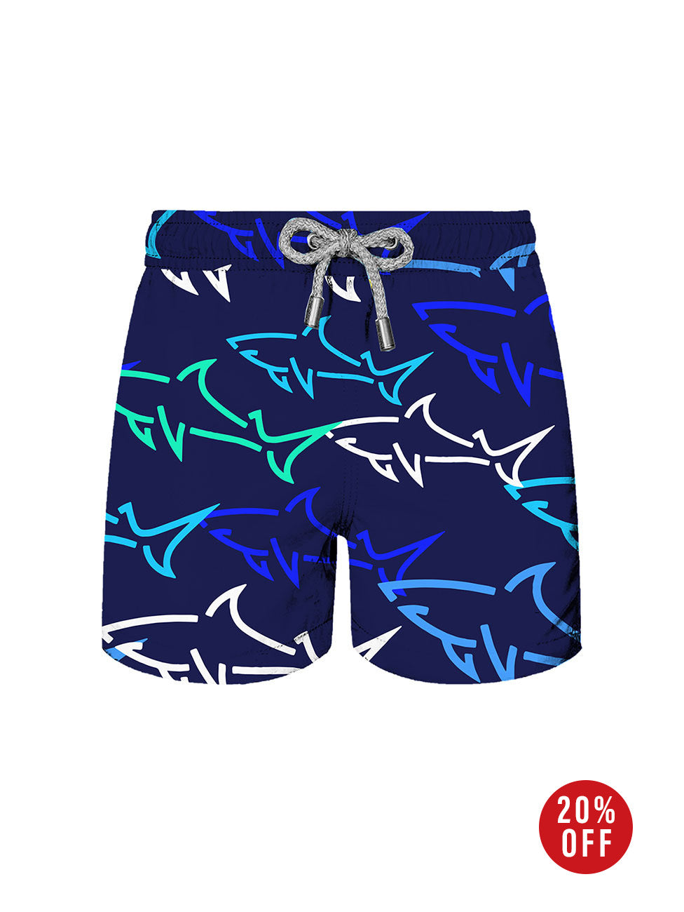 John Frank Kids All Over Printed Swim Shorts - Great Shark