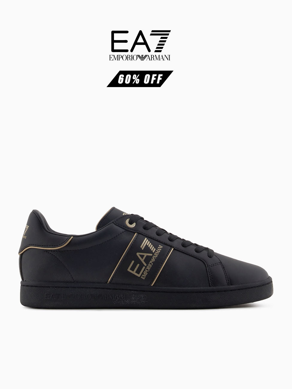 EA7 Triple Black & Gold Classic Sneakers