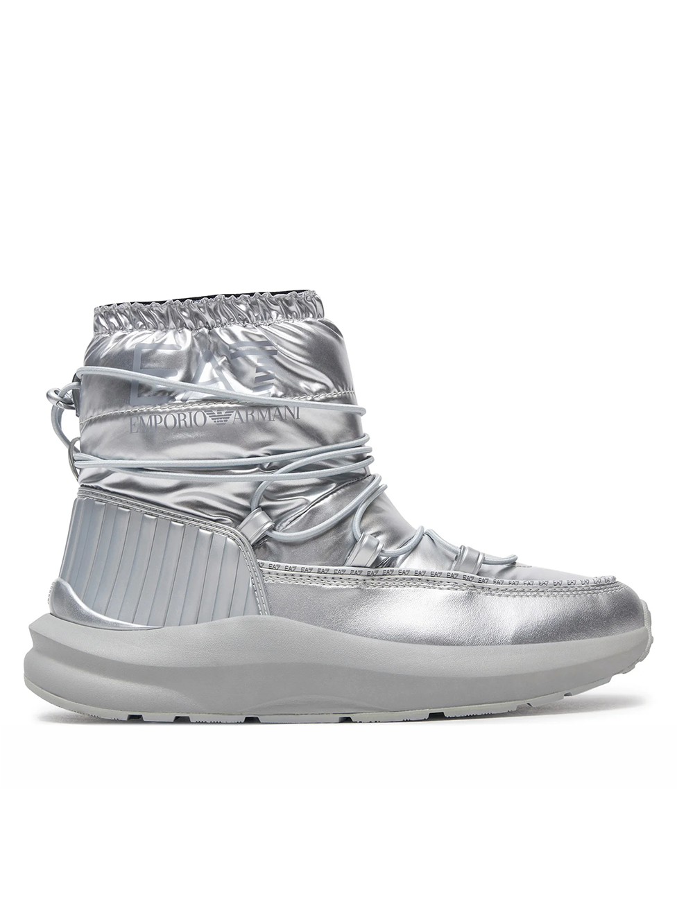 EA7 High Lace Silver Snow Boots