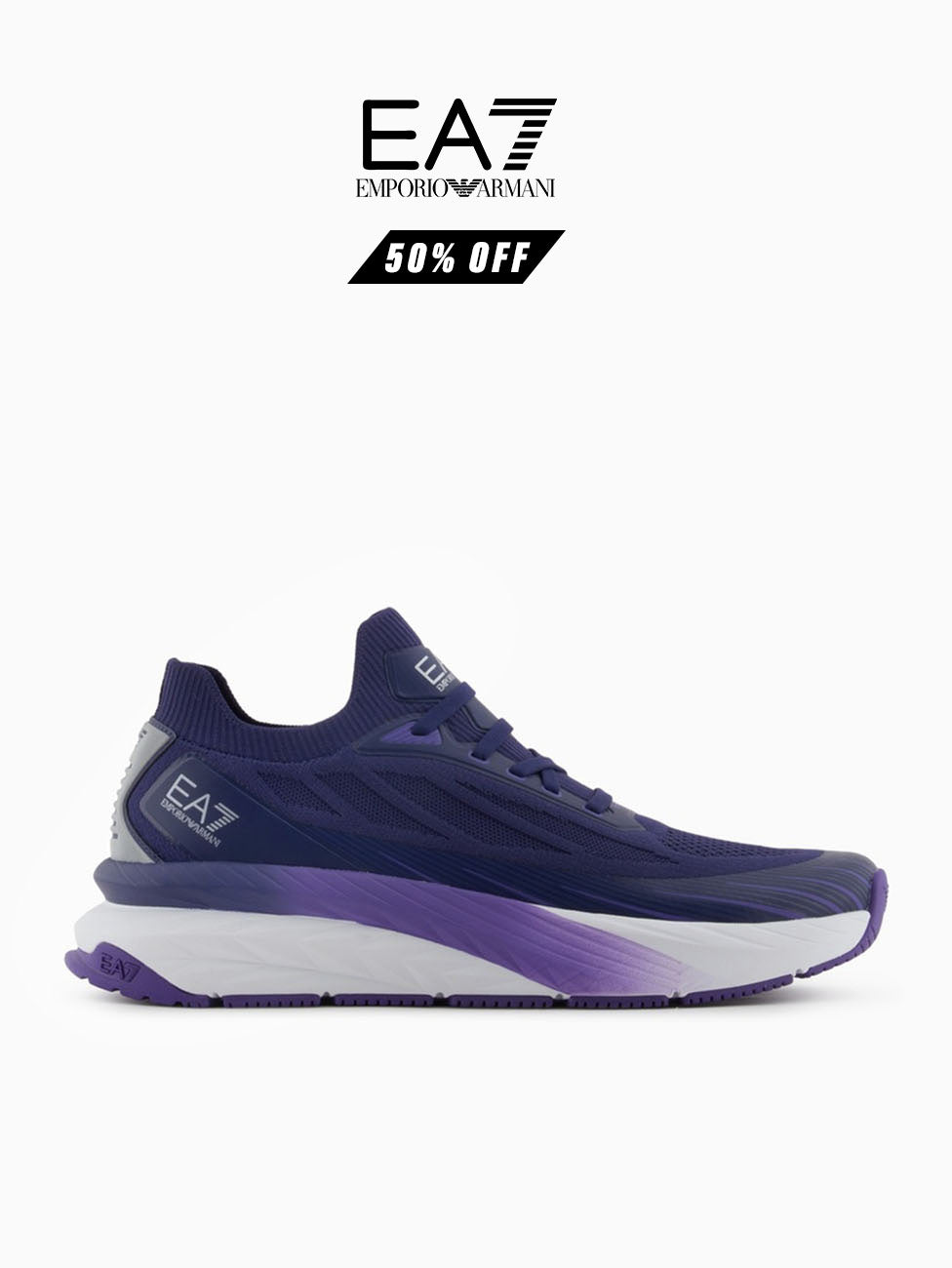 EA7 Medieval Blue Crusher Sonic Knit Sneakers