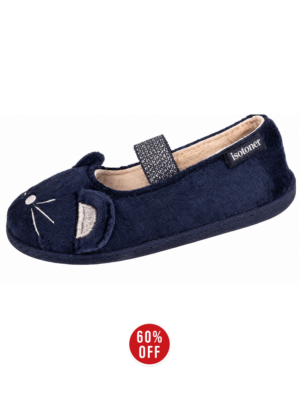 Isotoner Girls Marine Ballerina Slippers