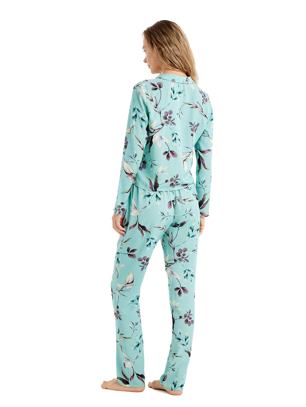 Blackspade Turquoise Floral Women's Pyjama Set