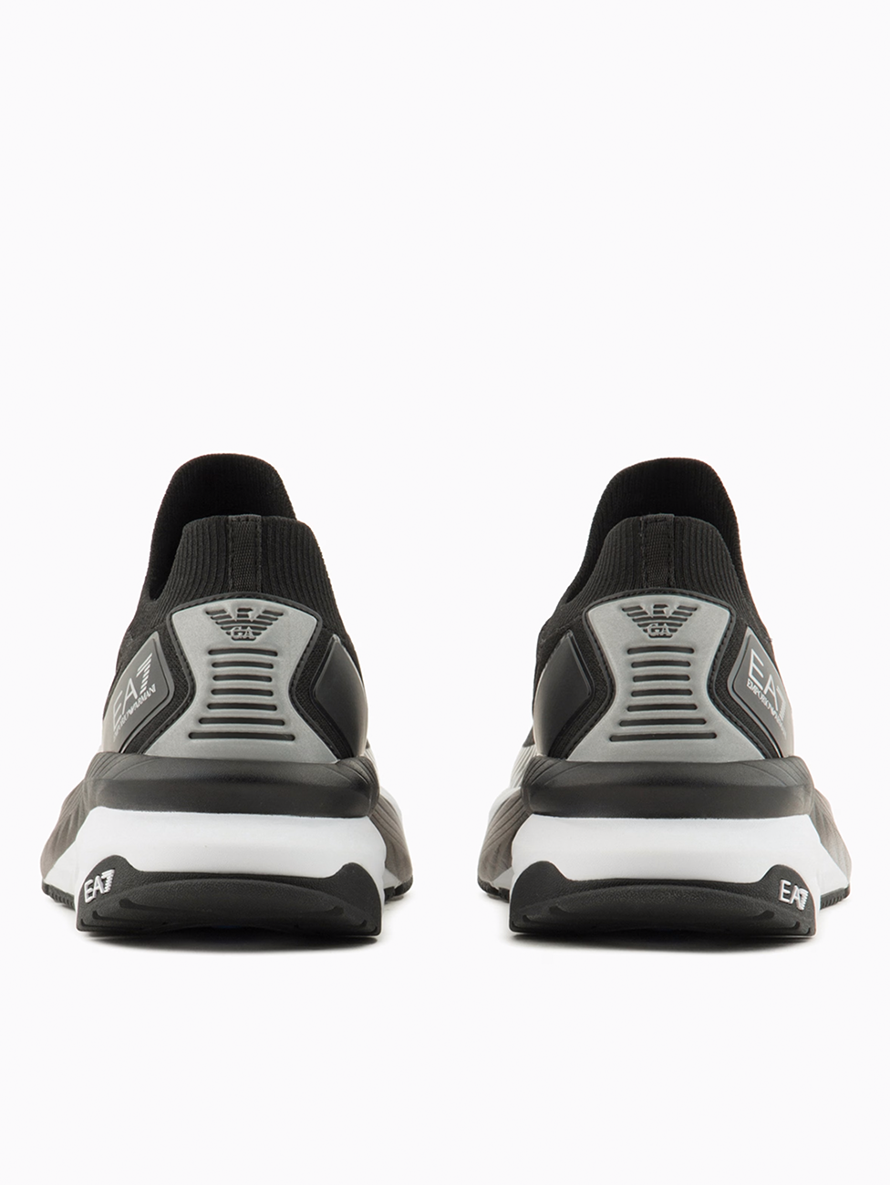 EA7 Black & Silver Crusher Sonic Knit Sneakers