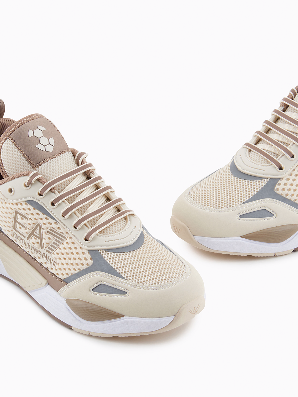 EA7 Beige Ace Runner Mesh Sneakers