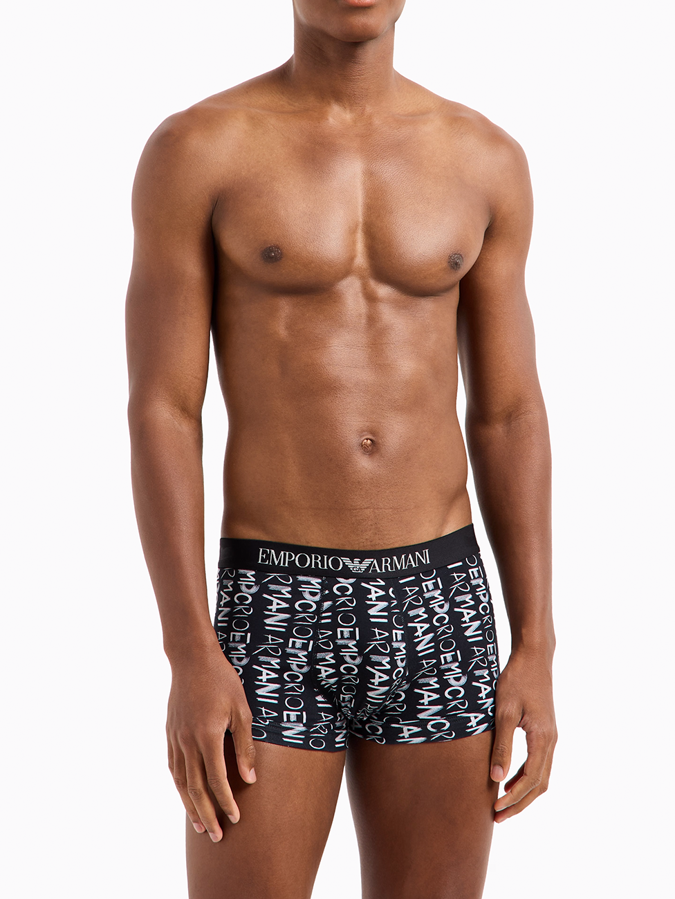 Emporio Armani All-Over Logo Print Boxer Briefs