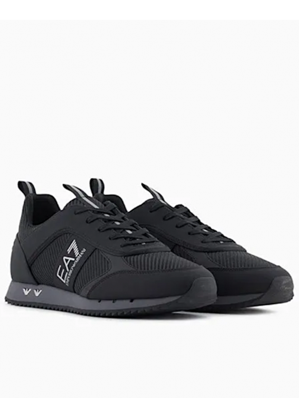 EA7 Black & Silver Carbon Sneakers