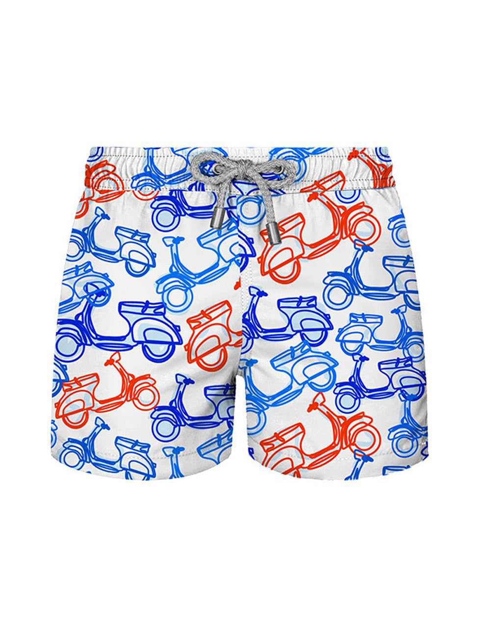 John Frank Scooter White Kids Printed Swim Short