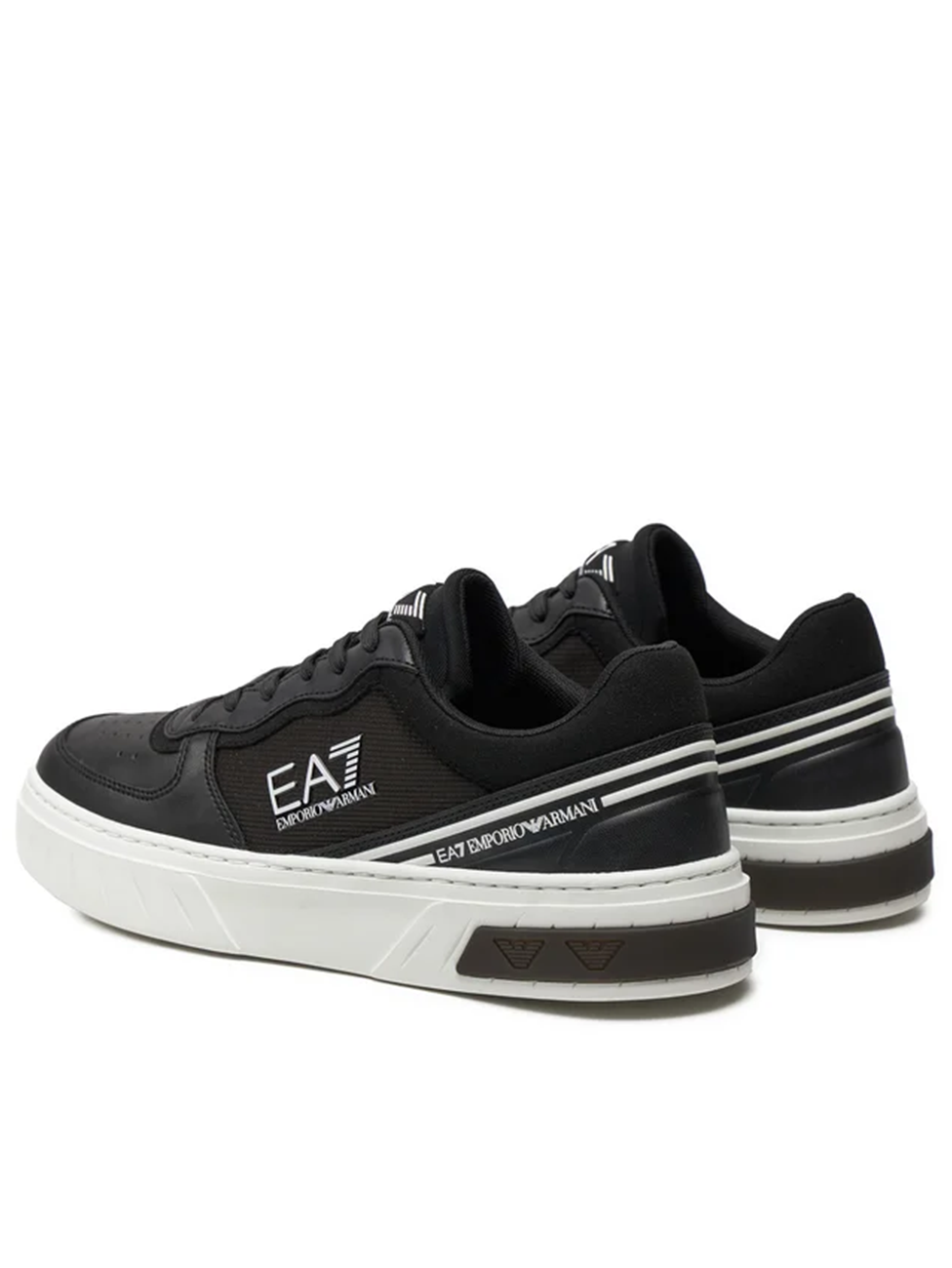 EA7 Black & White Premium Court Sneakers