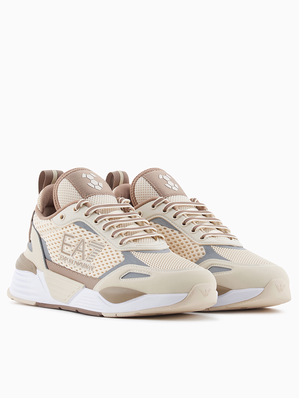 EA7 Beige Ace Runner Mesh Sneakers