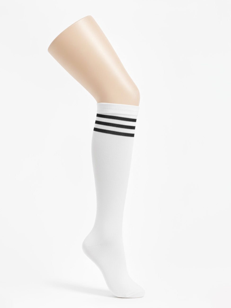 Socks Women White Striped Knee-highs