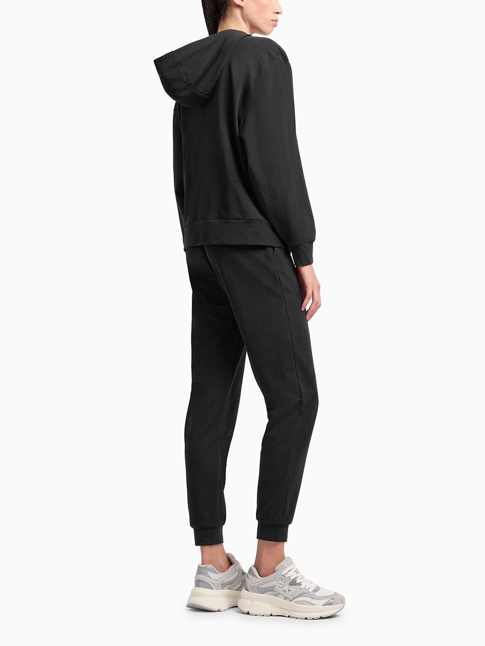 EA7 Stretch Cotton Jersey Hooded Women's Tracksuit