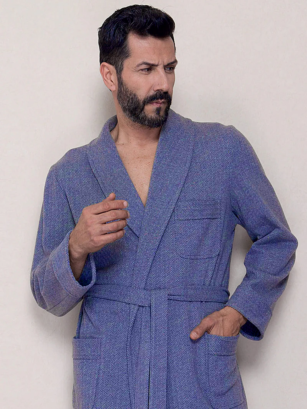 Miro Navy Merano Men's Robe