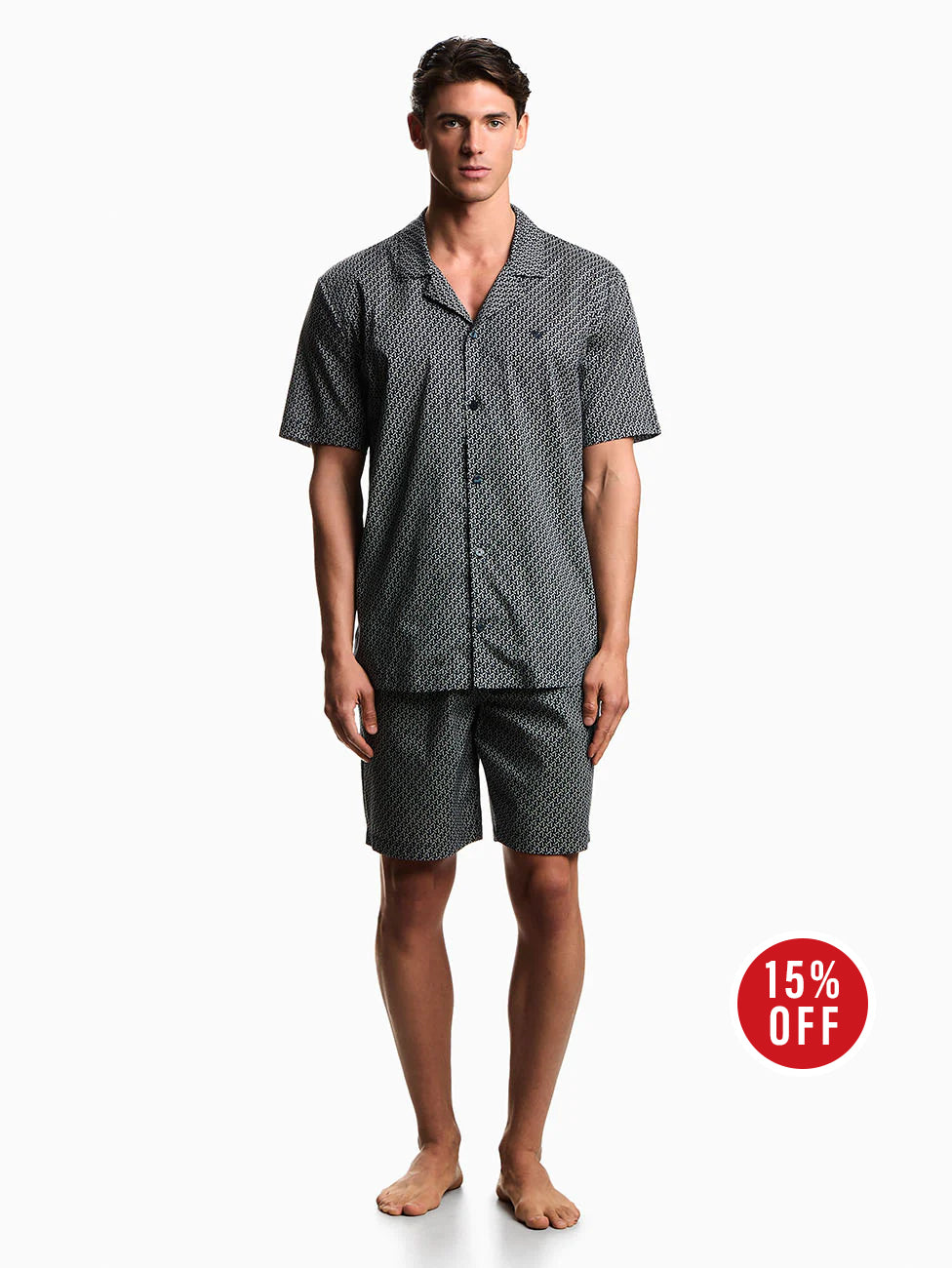 Emporio Armani Printed Muslin Short Pyjamas
