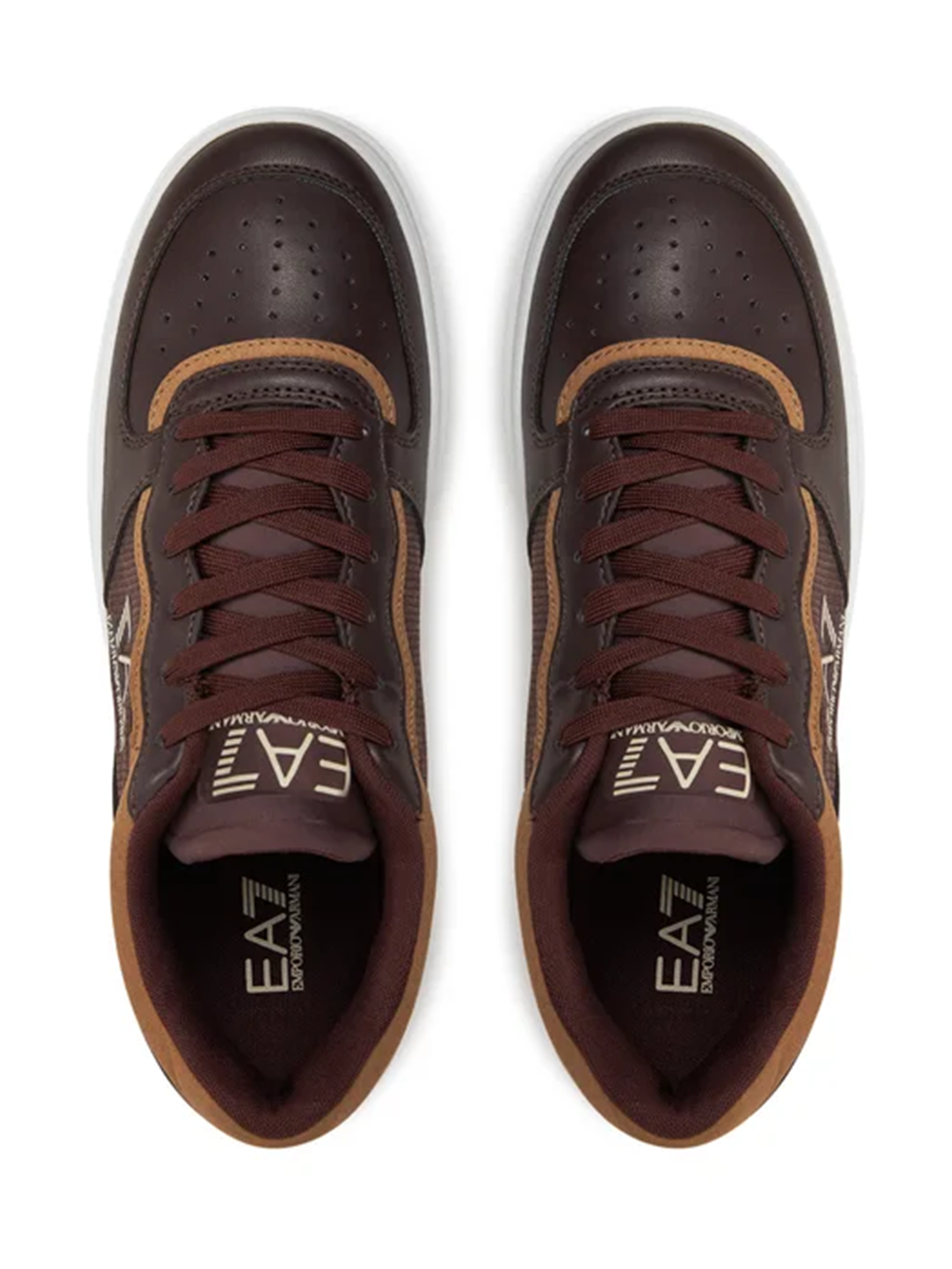 EA7 Brown Premium Court Sneakers