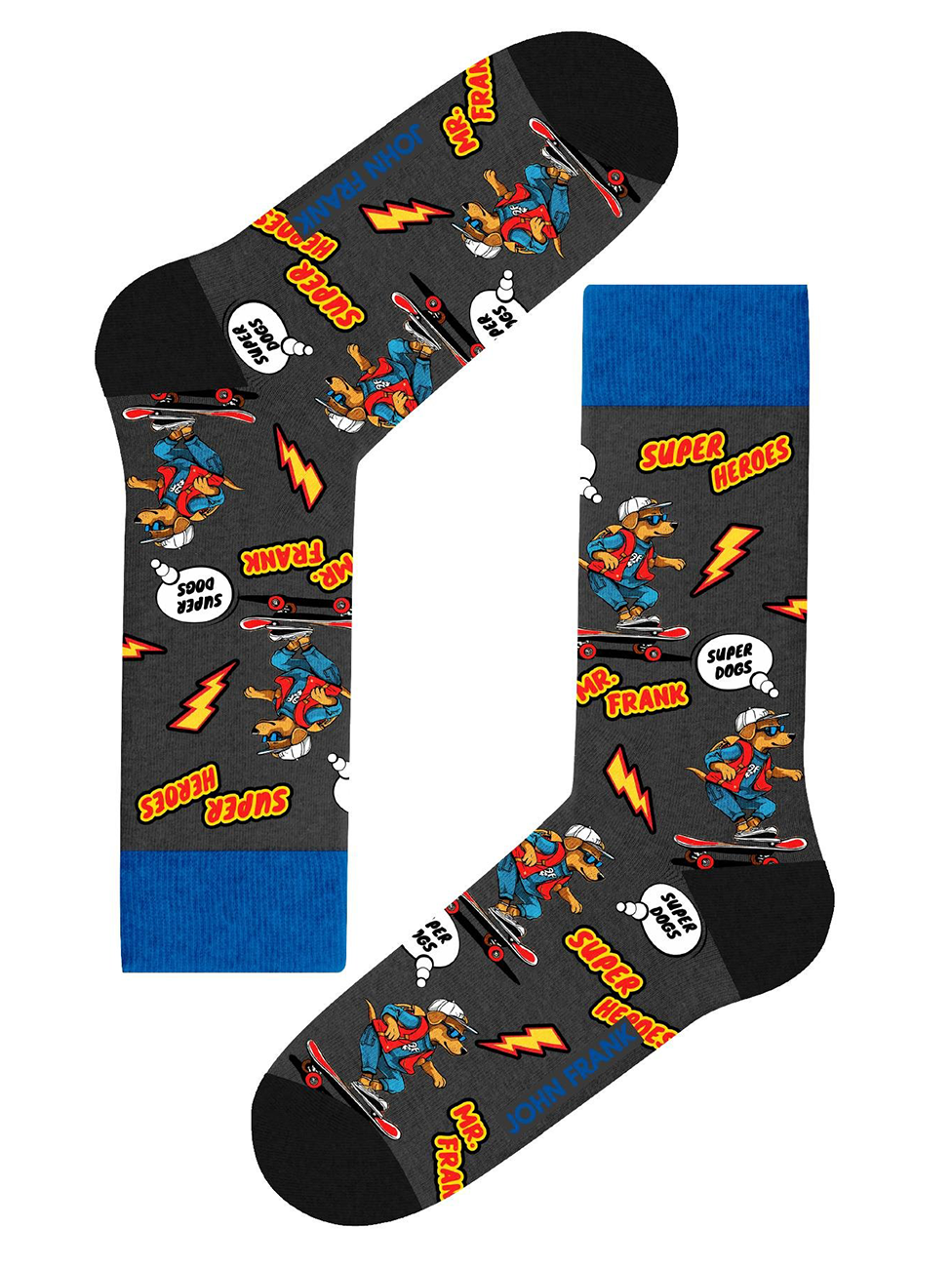 John Frank Fun Super Heroes Long Socks