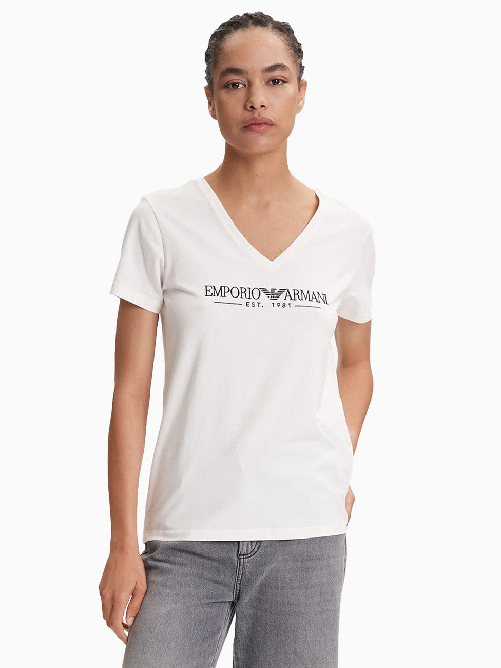 Emporio Armani Logo Print V-neck T-Shirt