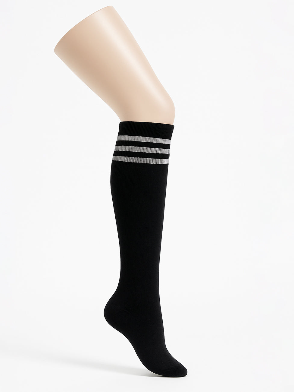 Socks Women Black Striped Knee-highs