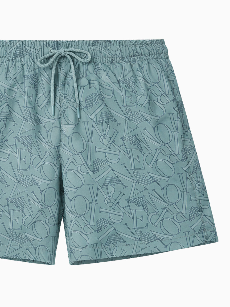 Emporio Armani Green Monogram Swim Shorts