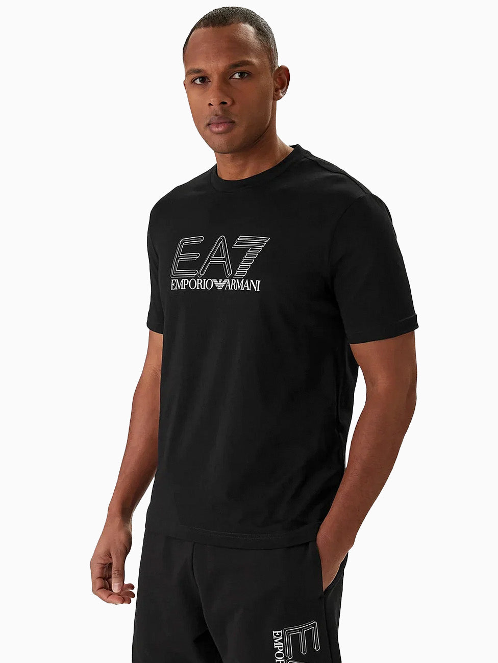 EA7 Visibility Stretch-Cotton Logo T-Shirt