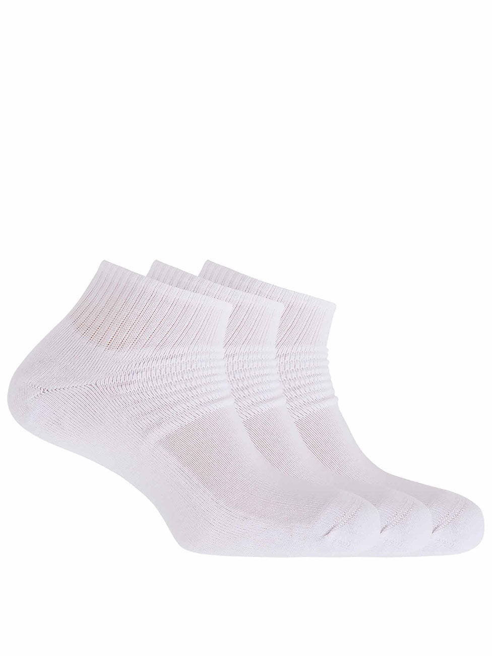 Punto Blanco Plain Ankle Socks with Curls Underfoot (Pack of 3)