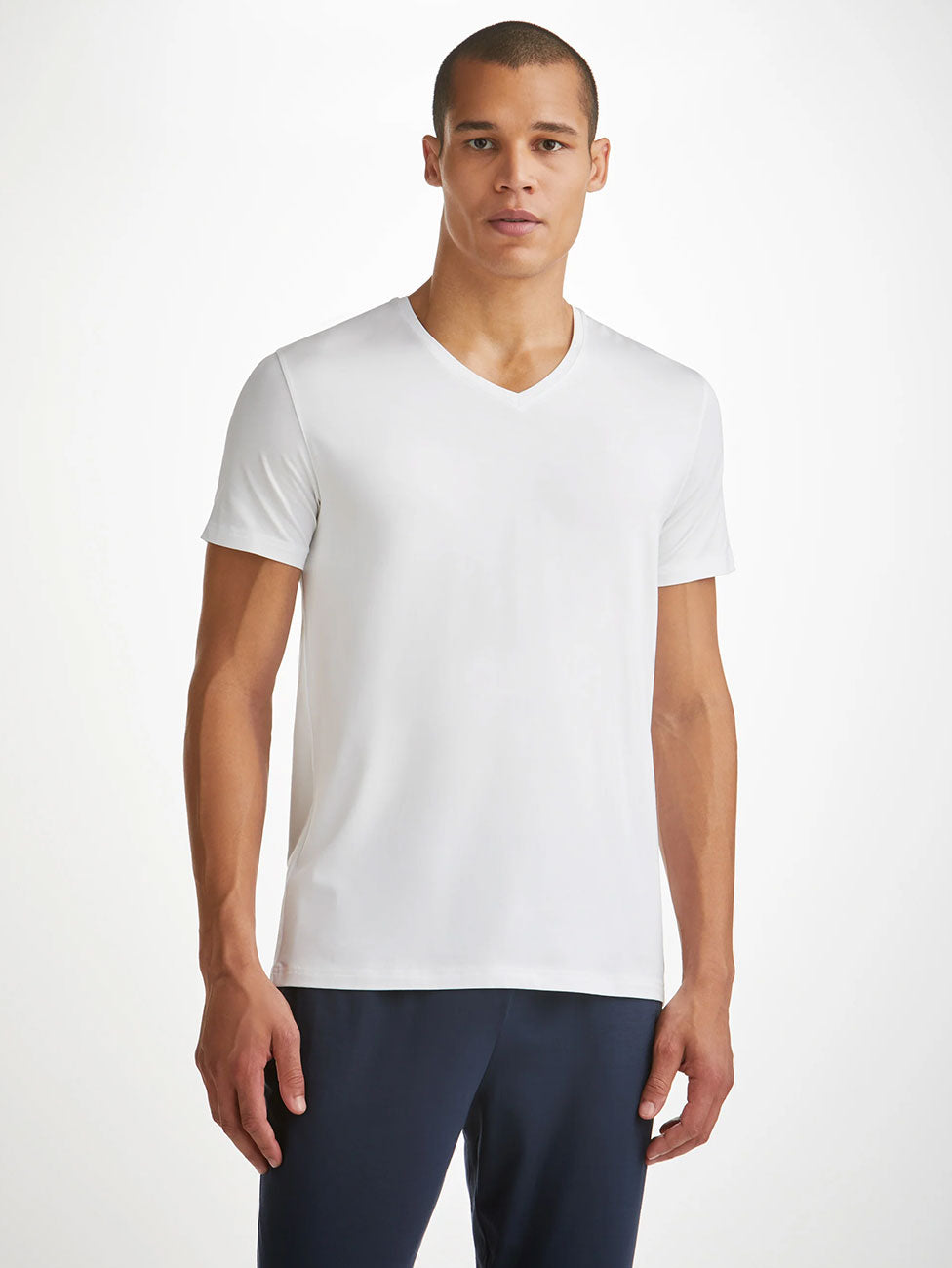 Derek Rose Basel Micro Modal Stretch Men's V-neck T-Shirt