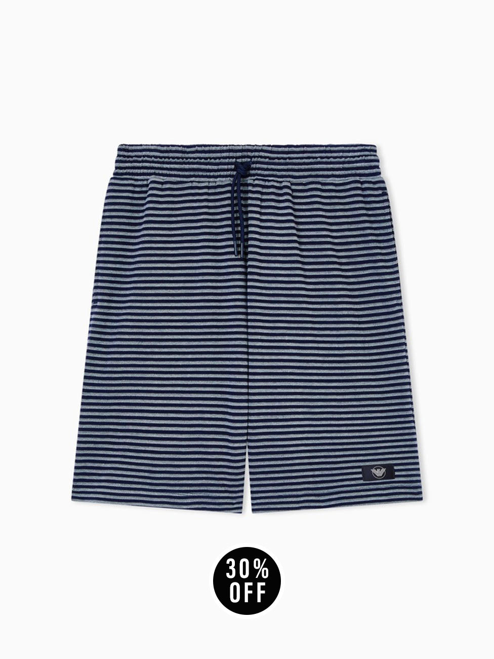 Emporio Armani Striped Knit Cotton Bermuda Shorts
