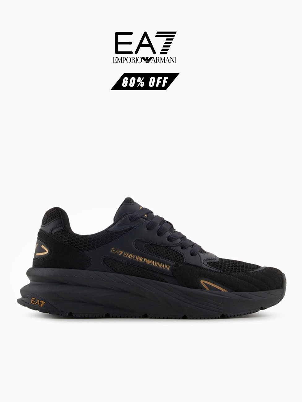 EA7 Black & Gold Crusher Sonic Sneakers