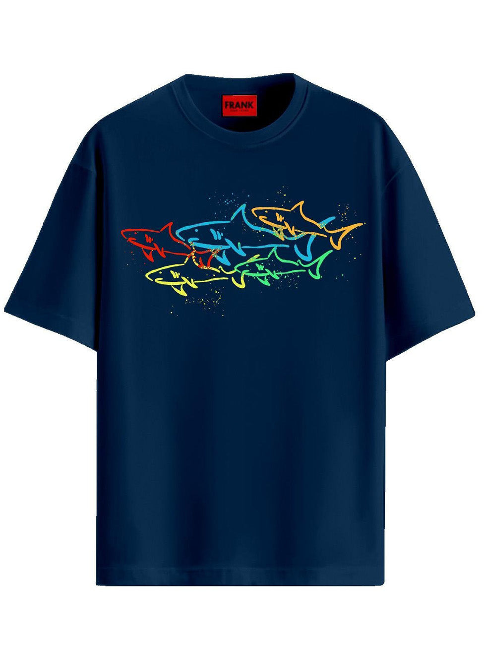 John Frank Shark Printed T-Shirt
