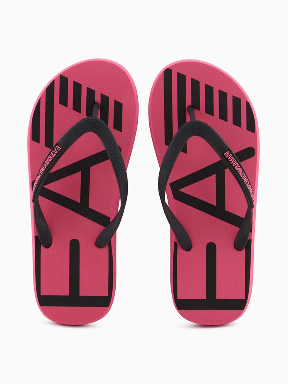 EA7 Pink & Black Rubber Flip Flops