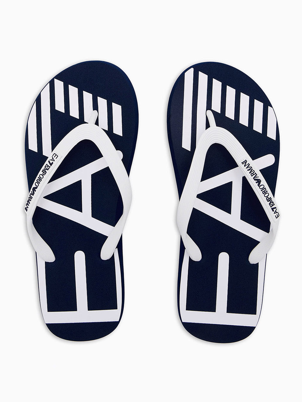 EA7 Blue & White Rubber Flip Flops