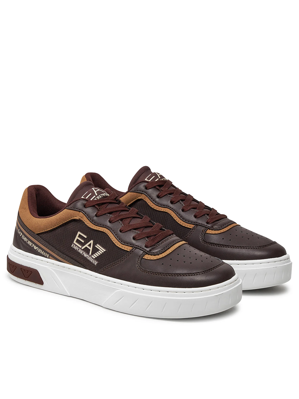 EA7 Brown Premium Court Sneakers