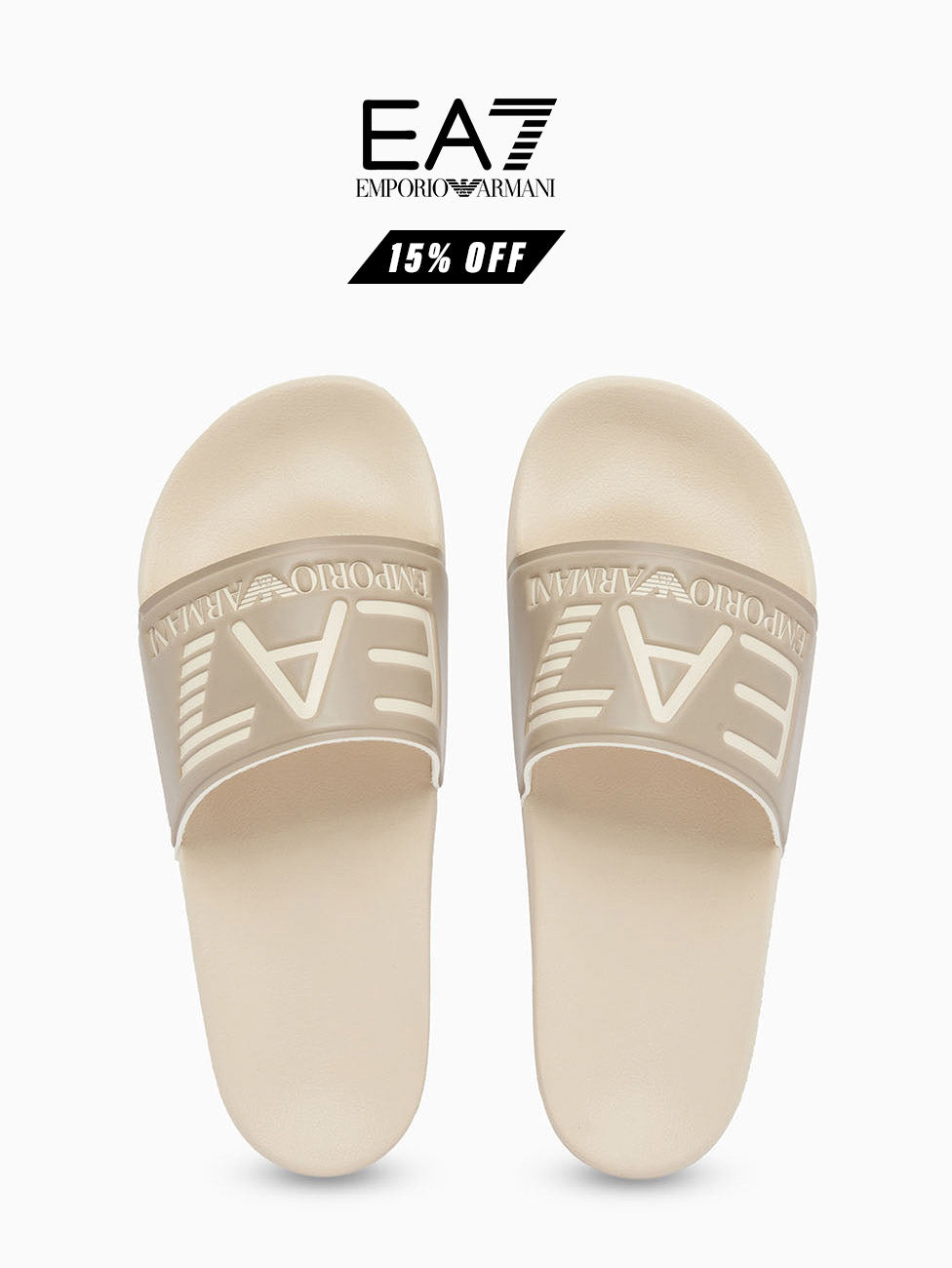 EA7 Beige Unisex Slippers