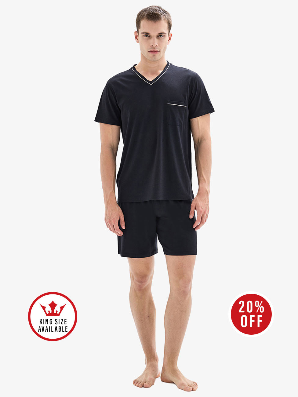 Blackspade Black 3 Piece Men's Pyjama