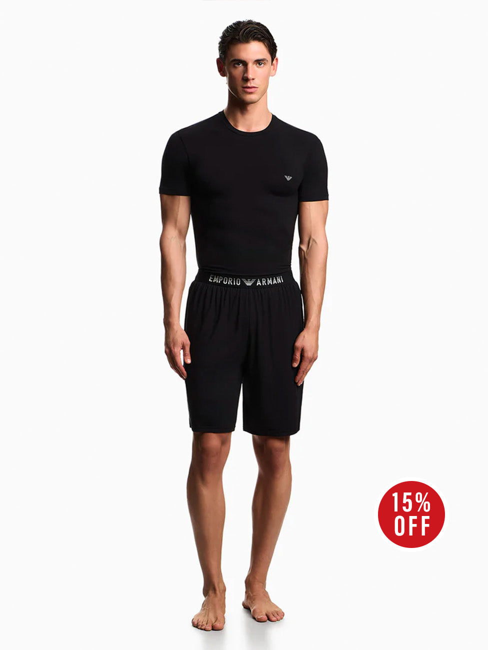 Emporio Armani Black Soft Modal Short Pyjama