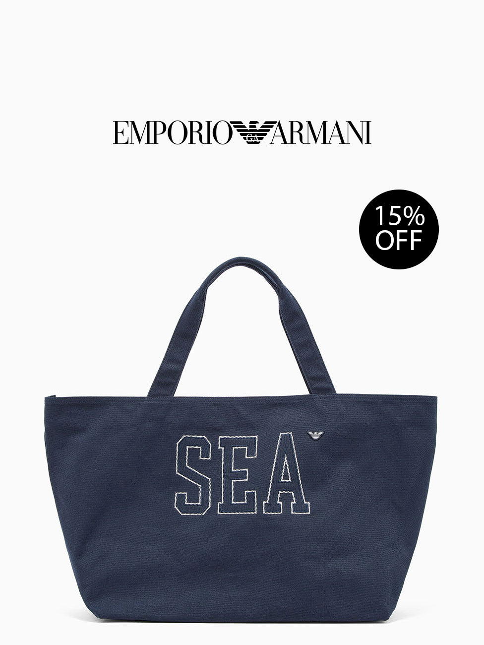 Emporio Armani Sea Embroidery Shopper Bag