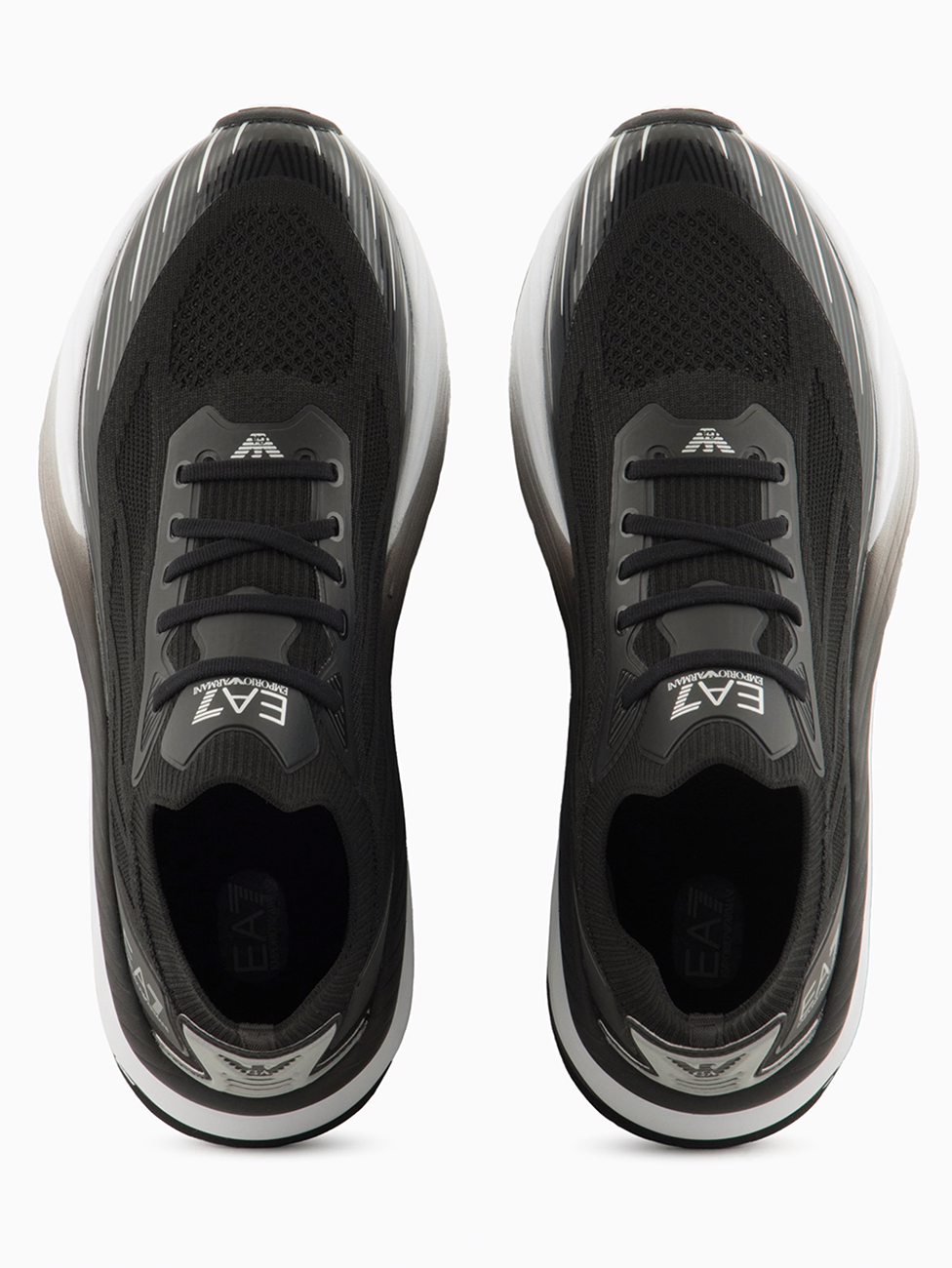 EA7 Black & Silver Crusher Sonic Knit Sneakers